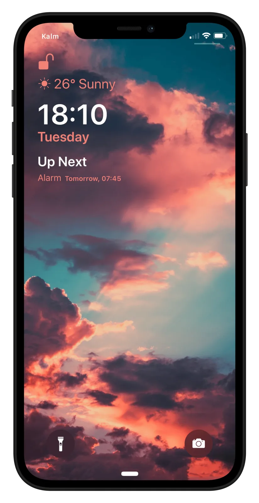 Kalm lock screen using a cool wallpaper-adaptive color palette